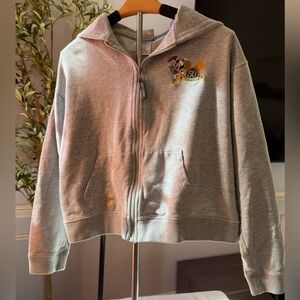 Disneyland 50th Anniversary Zip Hoodie XL Mickey Goofy Donald Gray